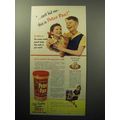 1945 Peter Pan Peanut Butter Ad - Can't Kid Me!