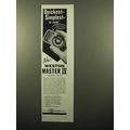 1961 Weston Master IV Exposure Meter Ad - Quickest