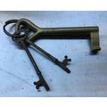 LOT 3 Skeleton Keys steel & solid brass vintage...