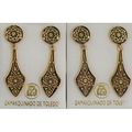 Damascene Gold Star Design Deltoid Drop Earring...