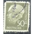 Germany 1957 - 50pf olive - President Heuss - u...