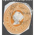 1890's One Anna Orange - Cutout - fine used (o)