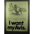 1975 Avis Car Rental Ad