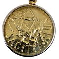 SAGITTARIUS Zodiac Gold-Tone Keychain YOUR LUCK...