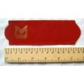 Vintage: red leather bookmark - gold pattern