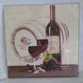 WINE & GRAPES Kitchen Square Glass CUTTING BOAR...