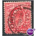 GB stamps 1902-10 KEV11 - 1d SG219 London 35