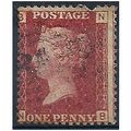 1858 SG43 1d Red Plate 103 Fine Used Check Lett...