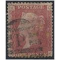 1858 SG43 1d Red Plate 127 Good Used Check Lett...