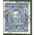 Australia stamps 1937 - 3d blue - King George V...