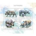 TOGO 2013 SHEET MNH RHINOCEROSES RHINOS WILDLIF...