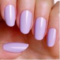 20 False Nails Long Almond Oval Purple Round se...