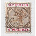 CYPRUS 1894 QV NINE PIASTRES TWO COLOURS WMK CA...