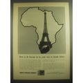 1962 South African Airways Ad - How to fit Europe in on your way to South Africa