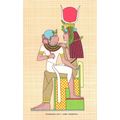 Pharoah Seti & Goddess Antique Egypt Egyptian P...