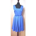 Oasis Blue Cobalt Cotton Fit & Flare Dress Belt...