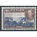 Ceylon 1938 SG395 1 Rupee Blue-Violet & Chocola...