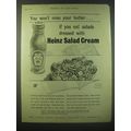 1940 Heinz Salad Cream Ad - You won't miss your...