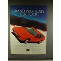 1986 Lotus Excel SE Car Ad - Grand Prix Seats for Four