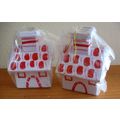 Christmas Ornament - Set of 2 Painted Red & Whi...