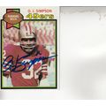 O.J. SIMPSON 1979 AUTOGRAPHED SAN FRANCISCO 49E...
