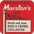 BEER MAT - MARSTONS BREWERY - ROSE & CROWN (CHE...