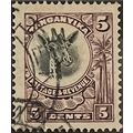 Tanganyika KGV 1922 5c Slate Purple & Black Use...