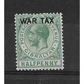 Gibraltar.SG86 1/2d Green.War Tax.Mounted Mint....