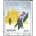 MALTA, Tales and Legends, Gahan carrying door, white 1997, 16c