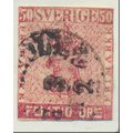 Sweden Stamp Scott #12, Used, Cut Close