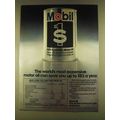 1980 Mobil 1 Motor Oil Ad - World's Most Expensive