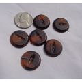 YY6 6 Tortoise Brown Buttons 20mm Fish Eye Disc...