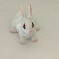 Rabbit White - sitting 1:12th Dolls House Minia...