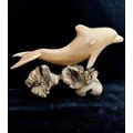 Dolphin Carved Natural Wood Wildlife Ornament
