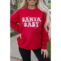 Red SANTA BABY Embroidered Crewneck Christmas S...