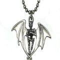 18 inch Chain Necklace with a Evil Winged Skeleton