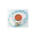Aqua Opal Glass Beaded Anklet Bracelet