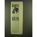 1908 Cuticura Soap Ad - Baby's Bath