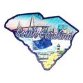 South Carolina State Outline Foil Fridge Magnet