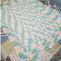 Handmade Pastel Rainbow Crochet Baby Blanket