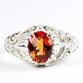 Created Padparadsha Sapphire, 925 Sterling Silv...