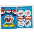 Two 1989 Fleer Minnesota Twins Team Logo Sticke...