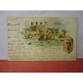 lovely old LONDON used antique postcard 1907 pm /