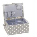 HobbyGift Medium Sewing Box - Grey Spot - Craft...