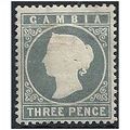 Gambia 1886 SG29 3d Grey Wmk Crown CA Mounted M...