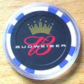 Budweiser Beer POKER CHIP Golf Ball Marker - Blue