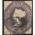 1847 SG60 6d Purple Embossed Cut Square Good/Fi...