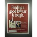 1978 Kent Cigarette Ad - Finding Good Low Tar is Tough
