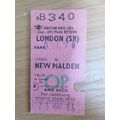 BR London (SR) - New Malden Rtn Ticket 1986