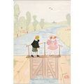 Unused Art Postcard - Promenade au bord du cana...